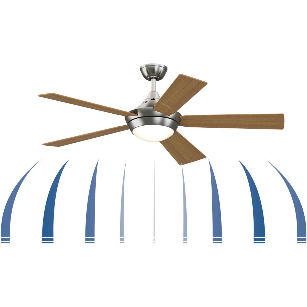 Fanimation Celano v2 52 inch Indoor Ceiling Fan with LED Light Kit - Brushed Nickel with Reversible Cherry/Dark Walnut Blades - Image 3