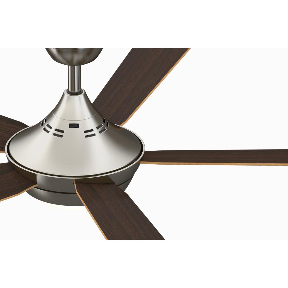 Fanimation Celano v2 52 inch Indoor Ceiling Fan with LED Light Kit - Brushed Nickel with Reversible Cherry/Dark Walnut Blades - Image 7