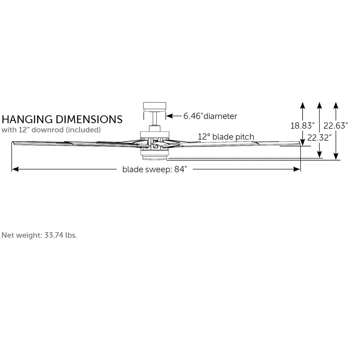 Fanimation Odyn 84 inch Indoor/Outdoor Ceiling Fan with LED CCT Select Light Kit - Dark Bronze with Dark Walnut Blades - Image 5