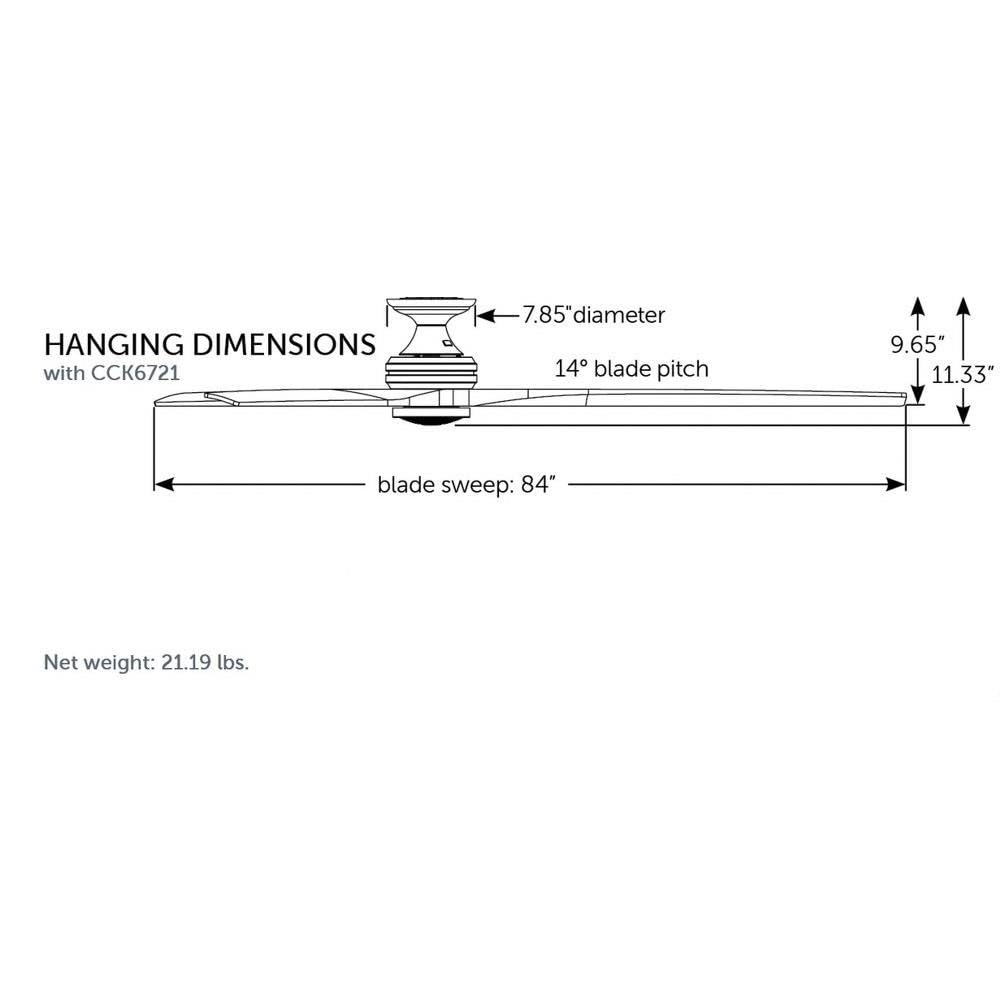 Fanimation Spitfire DC Custom 72 inch Flush Indoor/Outdoor Ceiling Fan with LED CCT Select Light Kit - Antique Graphite with Black blades - Image 3