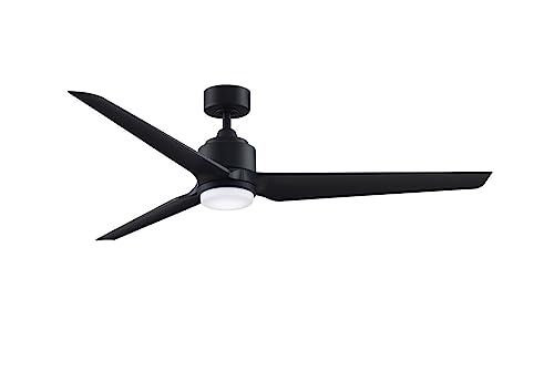 Fanimation TriAire Custom 64 inch Indoor/Outdoor Ceiling Fan with LED CCT Select Light Kit - Black with Black blades - Image 3