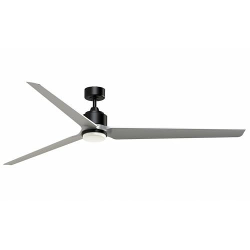 TriAire Custom - 3 Blade Ceiling Fan with Light Kit-15.92 Inches Tall and 84 Inches Wide-Black Finish-Silver Blade Color - Image 3